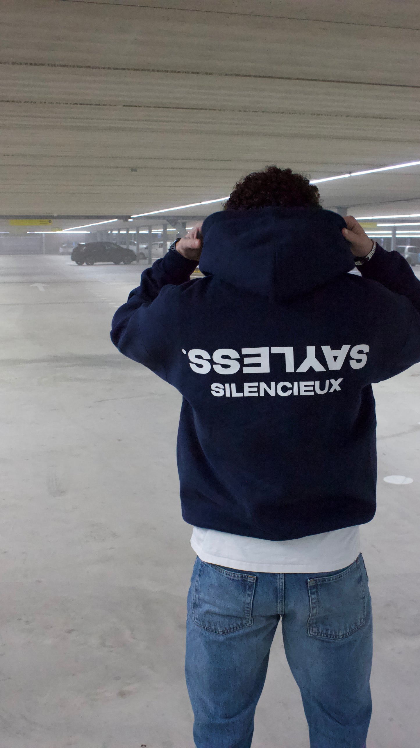 SILENCIEUX HOODIE NAVY BLUE